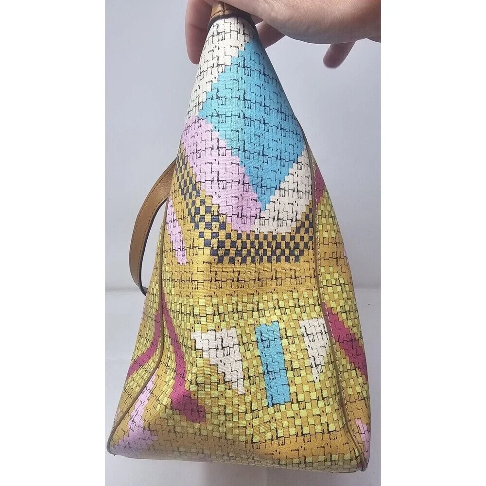 Fossil Sydney Geometric Prints Multicolor Signature Shopper Tote Bag